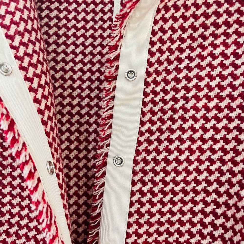 ARMANI {12} Jacket Cropped Dark Red Cream Fringe - Picture 10 of 14